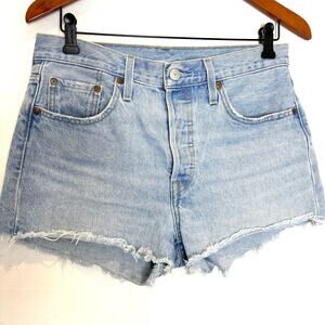 Levi's 501 Light Wash Cut Off Denim Short Shorts - Women's Size 28